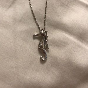 Silver seahorse necklace